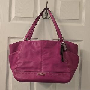 Coach Pink Leather Tote Bag